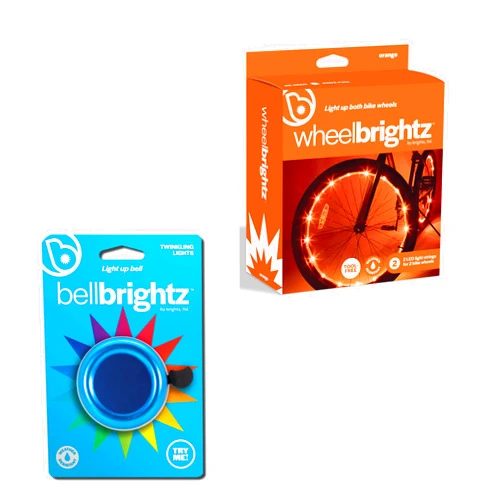 Brightz BellBrightz LED Light Up Bike Bell & WheelBrightz LED Bike Wheel Lights Bundle - Fun, Colorful, and Safe Bicycle Accessories for Kids and Adults - Easy to Install, Durable, & Weather-Resistant