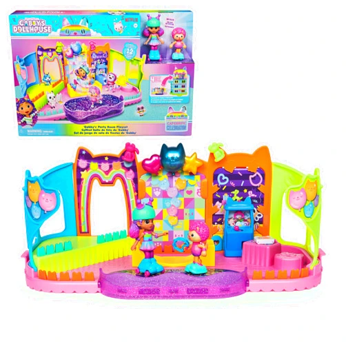 Gabby's Dollhouse, Party Room Playset with Exclusive Toy Figures, Dollhouse Furniture, Accessories & Fidget Play, Kids Toys for Girls and Boys Ages 3+