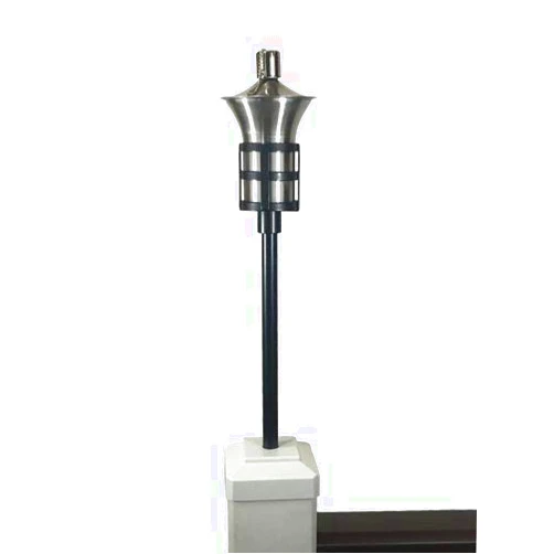 Tru-Post Tru-Scapes TP-OL12SS Oil Lamp (Torch) for a Deck Railing or Fence Post (4.5 inch x 4.5 inch Post Cap, White)
