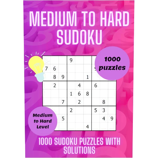 Dani Noel Sudoku book for adults medium to hard: 1000 sudoku puzzles, 6 per page with solutions large print