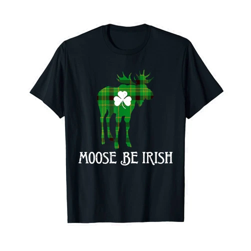 Irish Moose Tsunrisebey Moose Be Irish Funny St. Patrick's Day Shamrock T-Shirt T-Shirt