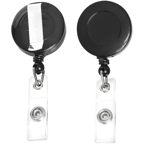 JANYUN 10 Pcs Retractable Badge Reel, Black ID Badge Holder Retractable Clip for Nurse Doctor Teachers Students Office Workers Hanging ID Card Name Key Chain