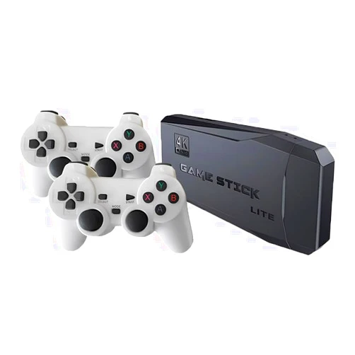 Donop Wireless Retro Game Console, Plug and Play Video Game Stick Built in 10000+ Games, 4K HDMI Output, 9 Classic Emulators, with Dual 2.4G Wireless Controllers(64G) (White)