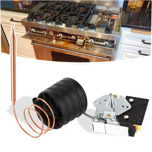 Camoo PB010036 Bake/Broil Thermostat for Viking, Awoco Gas Range Stove Oven, Replace for Viking Thermostat Fryer Bake Broil Part KKB-9-48, 22A 120-250 VAC Max Temp 606°F