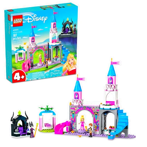 LEGO Disney Princess Aurora's Castle Building Toy Set 43211 Disney Princess Toy with Sleeping Beauty, Prince Philip and Maleficent Mini-Doll Figures, Disney Gift Idea for Kids Boys Girls Age 4+