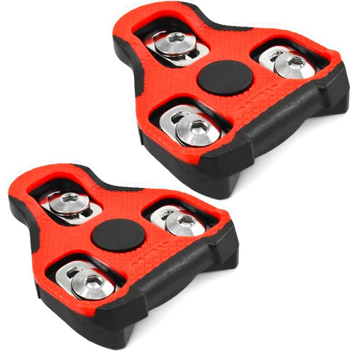 MARQUE Look KEO Compatible Bike Cleats – 7 Degree Float Replacement Clipless Cleat for KEO Standard Bicycle Pedals – Features Large Red TPU Surface for Better Pedal Grip