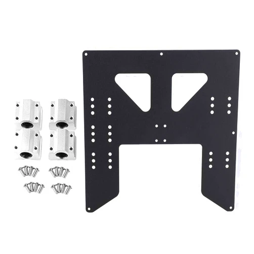 ASHATA Z Axis Hot Bed Support Plate Kit, 3D Parts Heater Bed of Prusa i3 Anet A8 A6 3D Printer Replacement Parts Aluminum Heatbed Hotbed with SC8UU Slider and Screws, Black