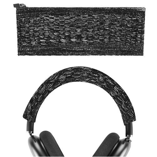 Geekria Knit Fabric Headband Cover Compatible with AirPods Max Headphones, Head Cushion Pad Protector, Replacement Repair Part, Sweat Cover, Easy DIY Installation (Black)