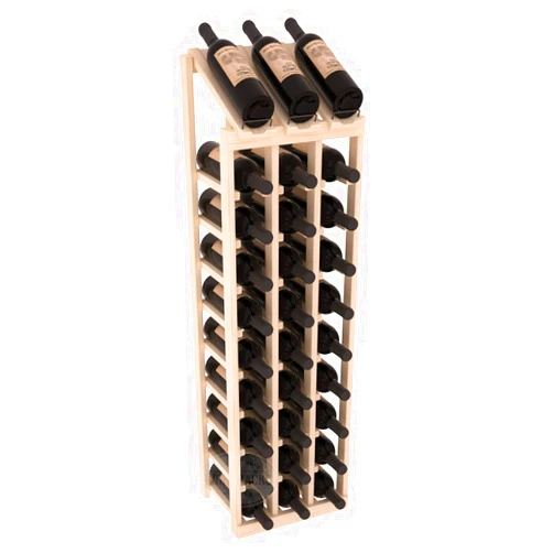 Wine Racks America, 30 Bottle Premium Wood Wine Rack with Display Top, Easy Assembly, Modular Freestanding Wine Rack or Wall Mounted Wine Rack, Handcrafted in USA, Pine (Unstained)