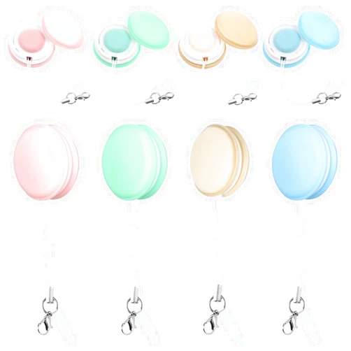 TOYANDONA 8PCS Macaron Phone Screen Cleaner Key Pendant, Candy Color Macaron Shape Cleaning Cloth Mobile Phone Screen Glasses Lens Wipes with Portable Keychain, Decorative Bag Key Pendant Gift