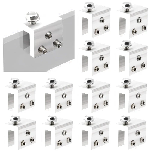 Racewill 12PCS Standing Seam Roof Clamps, Metal Roof Fixing Clamps, Racking Bracket for Solar Panel Module Installation, Starlink Base, Heat Cable and Snow Guard Attachment