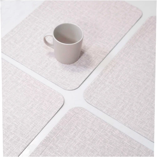 XIHOU Leather Placemats Set of 4, Heat Resistant Place Mat, Waterproof Wipeable Washable Anti-Slip PU Table Mats for Indoor & Outdoor Dining Table Decoration, 12