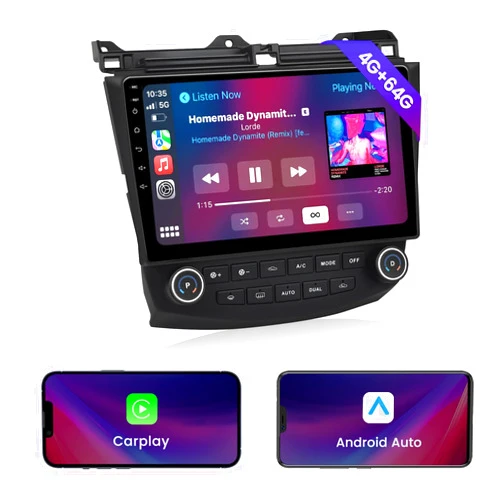 Roadanvi 4G+64G Android Car Stereo for Honda Accord 7th 2003-2007 | Wireless Carplay, Android Auto, Bluetooth, 4G LTE, 10.2