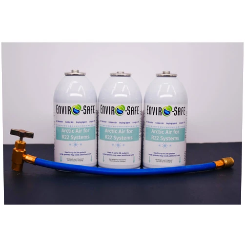 Generic Arctic Air for R22 systems, 3 Cans, Charging Hose, White