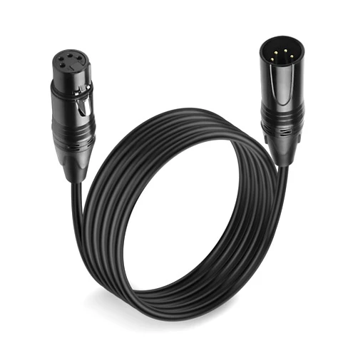 MEIRIYFA XLR 4 Pin Male to XLR 4 Pin Female Power Supply Cable XLR Balanced Extension Patch Cable for DSLR Camera Monitor - Black, 1.8M