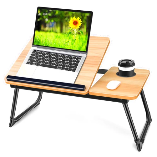 EYdoter Adjustable Laptop Desk for Bed,Bed Table for Laptop,Laptop Stand for Bed,Lap Desk for Laptop,Foldable Bed Desk for Laptop and Writing,Portable Bed Tray Table with Cup Holder,Laptop Bed Tray Table