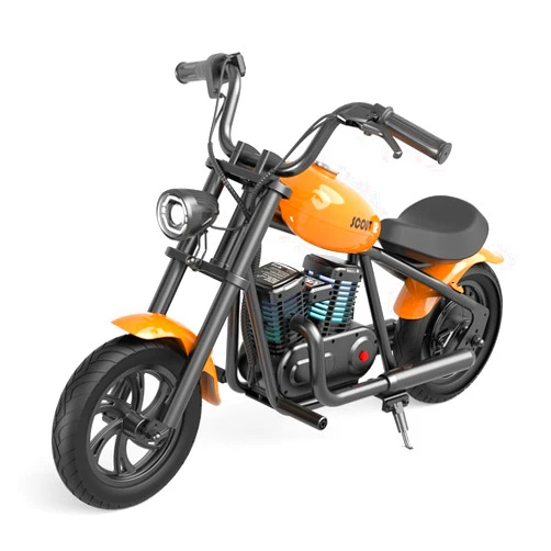 HYPER GOGO Electric Dirt Retro Bike Scout 12,24V 160W Electric Motorcycle for Kids,Unique Simulated Fog Feature,Max Speed Up 10 Mph,Max Weight Support 144 LB,Orange