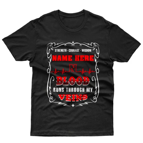 68VX Tees Add Your Own Text Custom Personalized Shirt, Family Matching Shirts, Team lifetime member T-Shirt, Blood Runs Through My Veins Shirts, Proud Family Surname TShirt, Last Name Tee Hoodie Gift