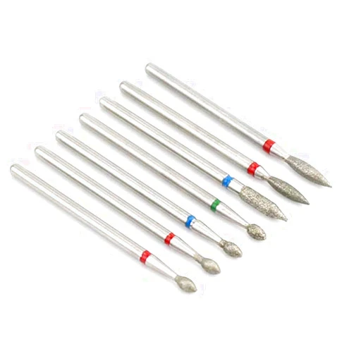MTEAFD 6/7 Diamond Nail Drill Bits Set Cutters Manicure Silicon Ceramic Stone Electric Milling Cutter For Pedicure Manicure Machine 7pcs-H7