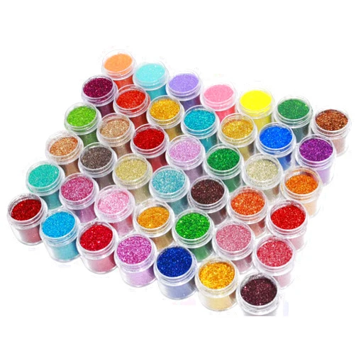 SheilmCail Glitter 45 Colors Glitter Powder Fine Glitter for PET Arts and Craft Supplies Glitter Body Cosmetic Glitter, Nail Arts Face Hair Eye Lip Gloss Makeup Glitter, Glitter for Holiday