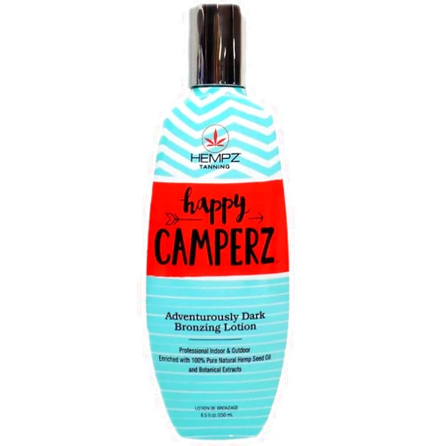 HEMPZ Happy Camperz Natural Bronzer - Herbal Moisturizing Self Tanning Lotion for Tanning Beds, Beach, Sun 8.5 Fl OZ