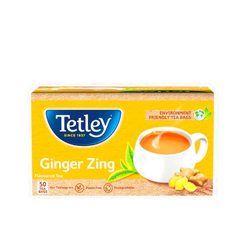 Tetley Flavour Tea Bags Ginger Zing 50s (100gm)