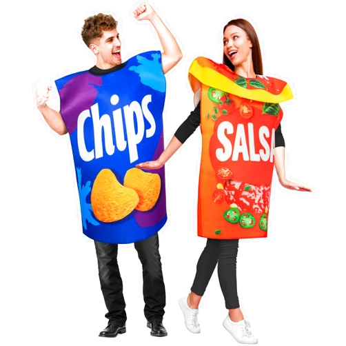Zadin Chips and Salsa Costume, Best Friend Costume For Women, Men, Dynamic Duo Matching 2025 Halloween Couple Costume