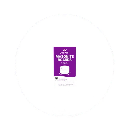 Culpitt White Masonsite Cake Board, Strong Round Cake Board, Cake Drum, 4mm Thick, Pack of 5 - 254mm, 10 Inch Round