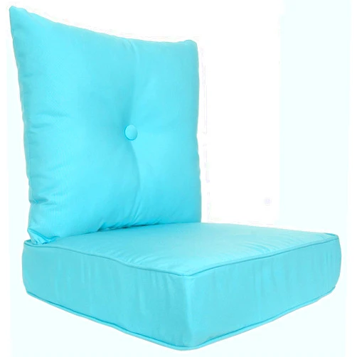 RULU 02188 Patio Cushion Outdoor/Indoor Sunbrella, Seat 22x22x6 inch + Back 23x23x7 inch, 2 Piece Assortment, Canvas Aruba