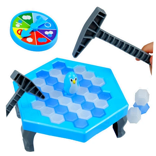 Meroqeel Save Penguin Break Ice Frozen Game for Kids, Meroqeel Protect The Iceberg Penguins Trap on Ice Icebreaker Board Games Toy for Adults Family Childrens Kid Ages 4-8 with Replacement Cubes and Hammer