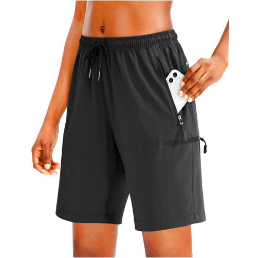 SANTINY Women's 5''/ 7''/9'' Hiking Cargo Shorts Quick Dry Lightweight Summer Shorts for Women Athletic Golf Zipper Pockets