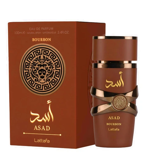 Lattafa Asad Bourbon for Unisex Eau de Parfum Spray, 3.4 Ounce / 100 ml