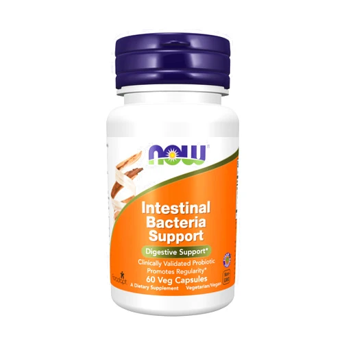 NOW Foods NOW Intestinal Bacteria Support, Clinically Validated Probiotic, Promotes Regularity*, 60 Veg Capsules