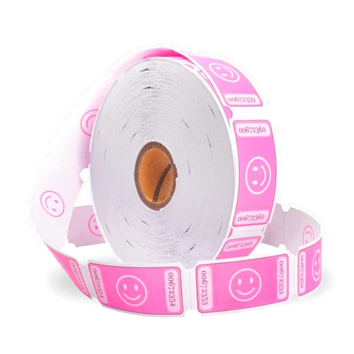 L LIKED Smile Raffle Tickets Roll,Each Tickets 1''x2'',for Events, Entry, Class Reward, Fundraiser & Prizes,1000 Tickets Per Roll -Pink