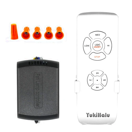 YukiHalu Ceiling Fan Remote Control Kit, Universal and Compact Size, Fan Speeds and Timings Control, Comply with UL1917