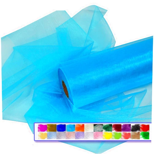 Ableme Deco Organza Tulle Fabric Rolls, Crystal Organza 12