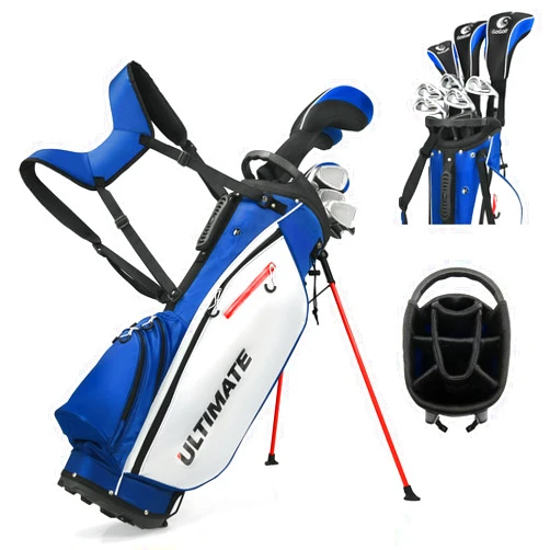 Tangkula 9/10 Pieces Men's Complete Golf Clubs Set Right Hand, Includes 460cc Alloy #1 Driver & #3 Fairway Wood & #4 Hybrid & #6/#7/#8/#9/#P Irons & Putter, Golf Club Set