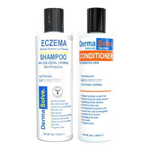 Dermasolve Eczema Shampoo & Conditioner (Combo Pack) - Flare Control Scalp & flake Relief Therapy that Protects, Moisturizes, and Repairs Skin by DermaSolve - Kids & Adults - Steroid Free