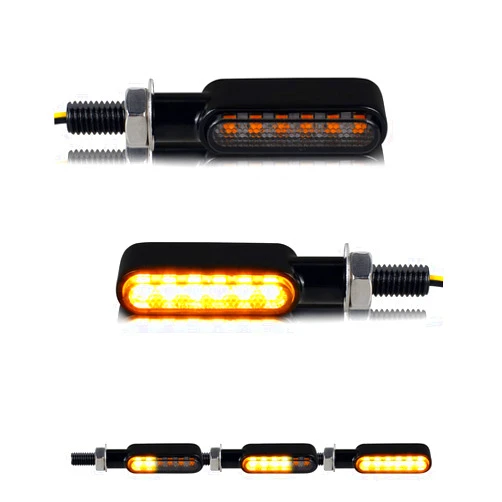 NTHREEAUTO Smoked Motorcycle Led Turn Signals Sequential Front Rear Mini Turn Signal Lights Universal Compatible with Harley Honda Yamaha BMW Triumph Suzuki Kawasaki Cruiser Touring - 2Pcs