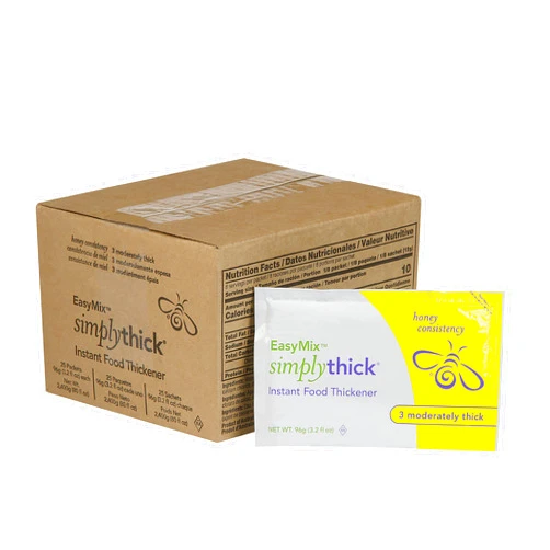 Simply Thick SimplyThick EasyMix | 25 Count of 96g Bulk-Serving Packets | Gel Thickener for Those with Dysphagia & Swallowing Disorders | Creates An IDDSI Level 3 - Moderately Thick (Honey Consistency)
