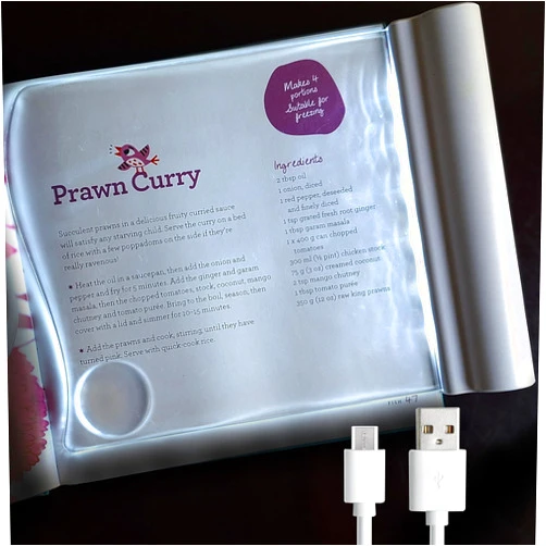 Prime Mart Flat Book Light Book Light for Reading in Bed Eye Caring 4 Level Brightness +30Hrs Runtime Lightweight LED Panel Rechargeable USB Charging Battery Powered Ideal Gift for Book Lovers and Night Readers!