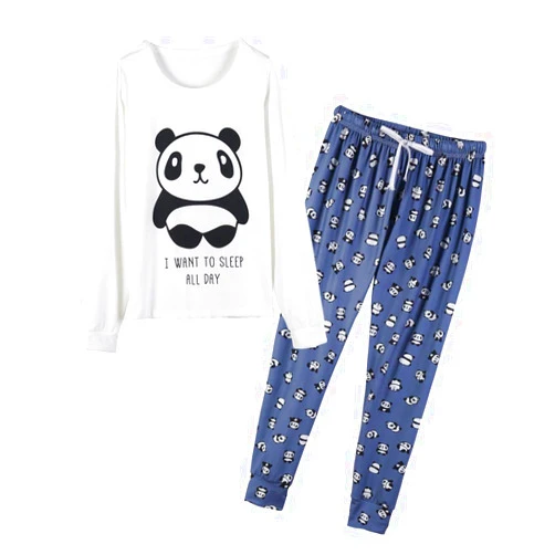 YIJIU Women's Sleepwear Long Sleeve Top and Pants Pajama Set Panda Print Nighty