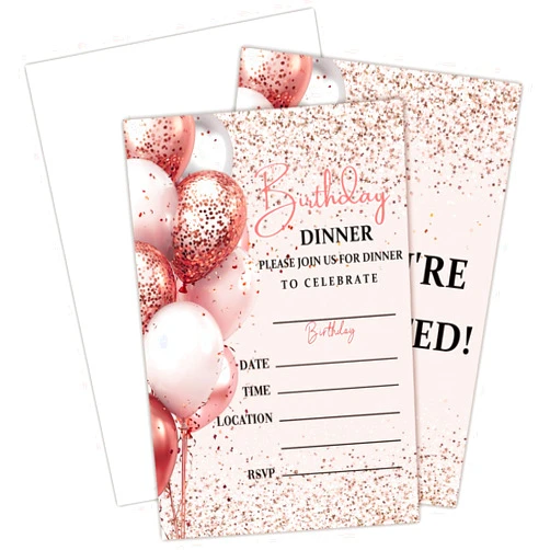 Doreen's Boutique 20 Birthday Dinner Invitations, 4