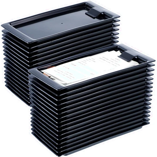 CHENGU Black Check Holders, Check Presenters for Restaurants, Trays Guest, Tip Trays Waitress, Bill Holder Guest for Restaurants, Bars, Hotels(32 Pieces)