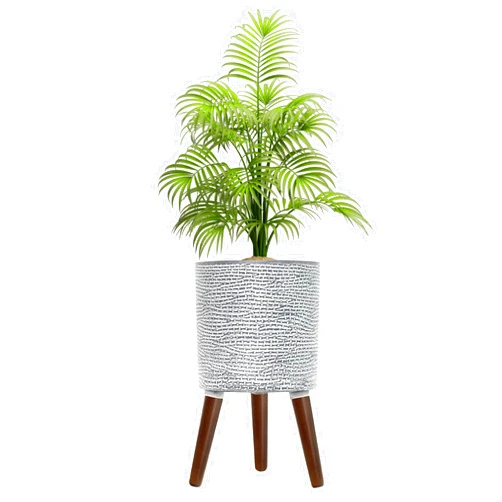 Fuxuiwy Mid Century Planters for Indoor Plants with Stand,Modern Tall Decorative Flower Plant Pots for Living Room, Office, Garden or Balcony, 10 inch- Gray