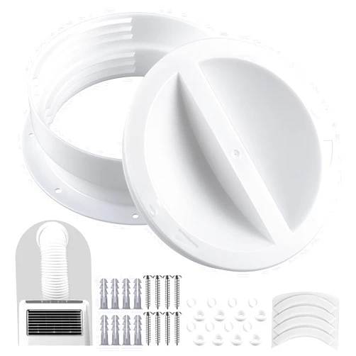 Innconee 1 Set White Dual Size Wall Mount Connector for Portable Ac Vent Ac Exhaust Hose Coupler for 5 and 5.5 Inches Hose Accessories Plug