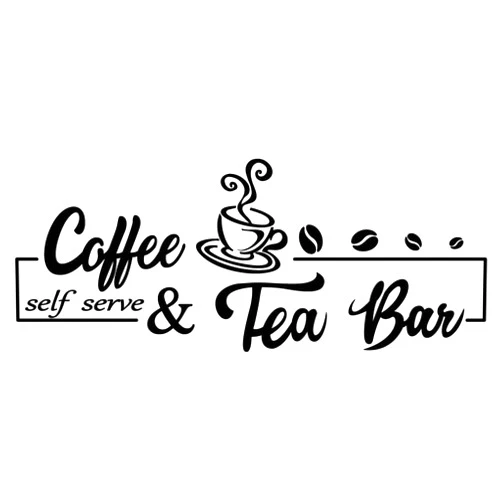 SUPERDANT Wall Stickers Coffee and Tea Bar Wall Decals Vinyl Wall Art Murals Removable Self Adhesive Wallpapers Wall Decoration Home Decor for Living Room Bedroom Gifts for People