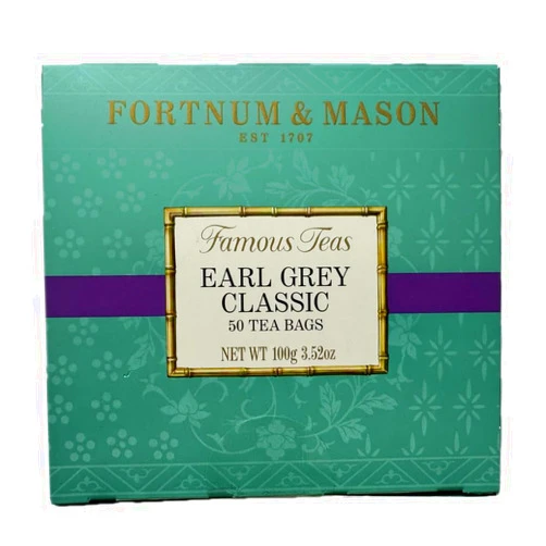Fortnum & Mason Fortnum and Mason Earl Grey Classic 50 Count Tea Bags (1 Pack) Cellophane Sealed Box