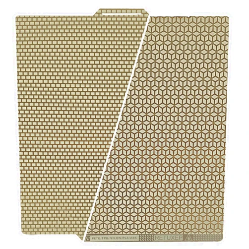 RETUXEP Wall+Cube Pattern Bambu Build Plate for Bambu Labs X1C/X1/X1E/P1P/P1S/A1 3D Pritner, Double Sided 0.5mm Flexible Sheet Spring Steel Plate for Bambu Lab 3D Printer 257x257mm