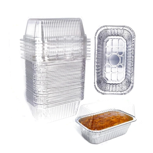 Lewarm Disposable Mini Loaf Pans with Lids Bakeware Set,1lb, 30 Pack, 6x3.7